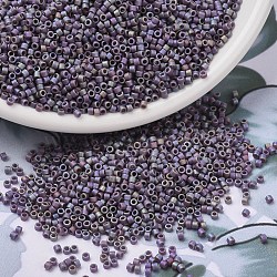 MIYUKI Delica Beads, Cylinder, Japanese Seed Beads, 11/0, (DB2322) Matte Opaque Glazed Sea Lavender AB, 1.3x1.6mm, Hole: 0.8mm, about 20000pcs/bag, 100g/bag(SEED-J020-DB2322)