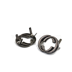 Zinc Alloy Decorative Buckles, for Bag Making, Double Letter C, Gunmetal, 2.5x3cm(PW-WG30847-02)