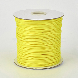 Eco-Friendly Korean Waxed Polyester Cord, Yellow, 0.5mm, about 169.51~174.98 Yards(155~160m)/Roll(YC-P002-0.5mm-1185)