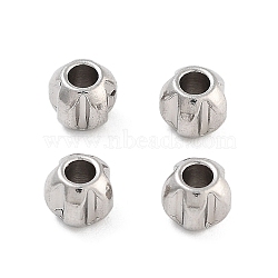 Non-Tarnish 201 Stainless Steel Beads, Flower, Stainless Steel Color, 3x3x2.5mm, Hole: 1.2mm(STAS-B072-18A-P)