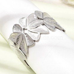 32.5MM 304 Stainless Steel Hollow Flower Cuff Bangles for Women, Tarnish Free, Stainless Steel Color, Inner Diameter: 1.95 inch(4.95cm)(SA-CBAB767-32P)