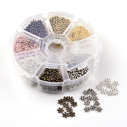 Tibetan Style Alloy Snowflake Beads Spacers, Mixed Color, 8.5x2.5mm, Hole: 1.5mm, about 1000pcs/box(TIBEB-X0046-B)