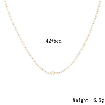 Brass Micro Pave Cubic Zirconia Necklaces for Women