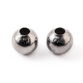 Iron Spacer Beads, Lead Free, Round, Gunmetal, 3.2mm, Hole: 1mm