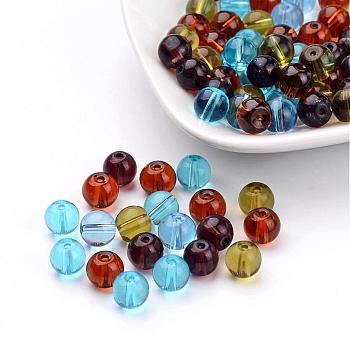 Mixed Color Round Glass Beads, 8mm, Hole: 1mm