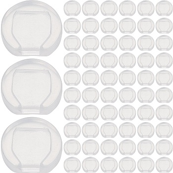 120Pcs Comfort Silicone Earring Pads, for French Clip Earrings, Anti-Pain, Clip on Earring Cushion, Clear, 8.5x9x3mm, Hole: 3x1mm