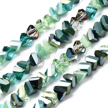 Aquamarine Triangle Glass Beads