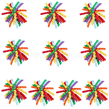 Polyester Self-Adhesive Curly Bows Gift Wrap Accessory(DIY-WH20053-03A)-1