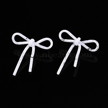 White Bowknot Cellulose Acetate Stud Earrings