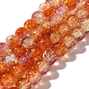 Dark Orange Round Glass Beads