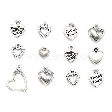 Antique Silver Heart Alloy Charms