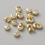 20Pcs Brass Crimp Beads Covers, Rondelle, Real 14K Gold Plated, 5.5x3.5mm, Hole: 1.8mm(FIND-WH0148-495B-G01)