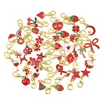 40Pcs Alloy Enamel Shoes Charms, with Alloy Lobster Claw Clasps, Mixed Shapes, Light Gold, Mixed Color, 25~37mm(HJEW-PH02499)