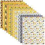 12Pcs 2 Styles Cotton Fabric, Clothes Accessories, Rectangle, Bees, 500x450x0.2mm, 6pcs/style(DIY-PH0036-29B)