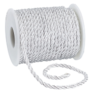 3-Ply Polyester Cords, Binding Rope with Decorative Rope, Plastic Clasp Hand Cord, White, 3mm, 20m/roll(OCOR-WH0079-88C)