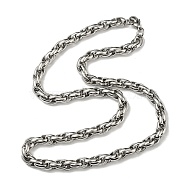 201 Stainless Steel Rope Chain Necklace, Stainless Steel Color, 22.24 inch(56.5cm)(STAS-Z056-03P)