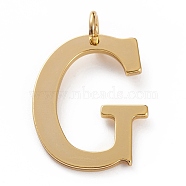 Golden Brass Pendants, Long-Lasting Plated, Letter, Letter.G, 27x20.5x1.5mm, Hole: 3.5mm(KK-P194-01G-G)