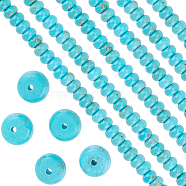 1 Strand Natural Howlite Beads Strands, Dyed, Rondelle, Turquoise, 6x4mm, Hole: 1.2mm, about 87pcs/strand, 15.79 inch(40.1cm)(TURQ-SC0001-26B)