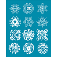 Silk Screen Printing Stencil, for Painting on Wood, DIY Decoration T-Shirt Fabric, Flower Pattern, 100x127mm(DIY-WH0341-309)