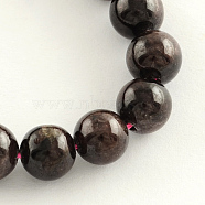 Natural Garnet Gemstone Beads Strands, Round, 7mm, Hole: 1mm, about 53pcs/strand, 14.9 inch(G-R263-7mm)