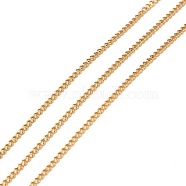 304 Stainless Steel Curb Chains, with Spool, Soldered, Vacuum Plating
, Real 18K Gold Plated, 2.5x2x0.5mm, 10.93 yards(10m)/roll(CHS-D033-02G-03)