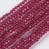 Glass Beads Strands, Faceted, Round, Pale Violet Red, 2x2mm, Hole: 0.4mm, about 193~197pcs/strand, 14.17 inch~15.51 inch(36~39.4cm)(EGLA-E057-02B-20)