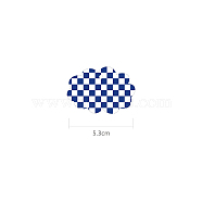 Acrylic Disc Big Pendants, Acrylic Blanks, Cloud with Grid Pattern, Medium Blue, 53mm(ZXFQ-PW0001-063C-04)