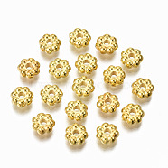 CCB Plastic Beads, Flower, Golden, 6.5x2.5mm, Hole: 1.6mm, about 7300pcs/500g(CCB-T011-43B-G)