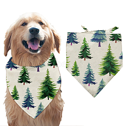 Cotton Dog's Kerchief, Triangle Pet's Bandana, Tree, 380x780mm(AJEW-WH0503-033)