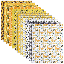 12Pcs 2 Styles Cotton Fabric, Clothes Accessories, Rectangle, Bees, 500x450x0.2mm, 6pcs/style(DIY-PH0036-29B)