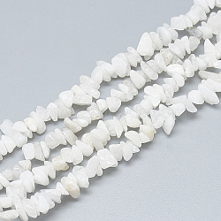 Natural White Jade Beads Strands, Chip, 3~11x3~5x1~4mm, Hole: 1mm, about 380~400pcs/strand, 33 inch(X-G-S315-42)
