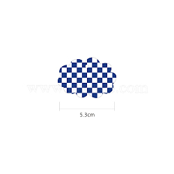 Acrylic Disc Big Pendants, Acrylic Blanks, Cloud with Grid Pattern, Medium Blue, 53mm(ZXFQ-PW0001-063C-04)