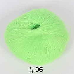 25g Angora Mohair Wool Knitting Yarn, for Shawl Scarf Doll Crochet Supplies, Pale Green, 1mm(PW22070125007)