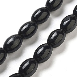 Natural Black Jasper Beads Strands, Rice, 12x8mm, Hole: 1.2mm, about 33pcs/strand, 15.94''(40.5cm)(G-B106-B17-01)