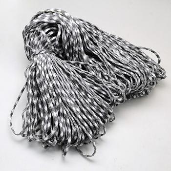 7 Inner Cores Polyester & Spandex Cord Ropes, for Rope Bracelets Making, Silver, 4mm, about 109.36 yards(100m)/bundle, 420~500g/bundle