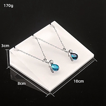 Acrylic Necklaces Display Stand, White, 8x10x3cm