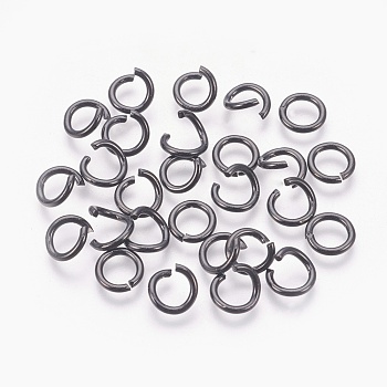 304 Stainless Steel Open Jump Rings, Electrophoresis Black, 9x1.5mm