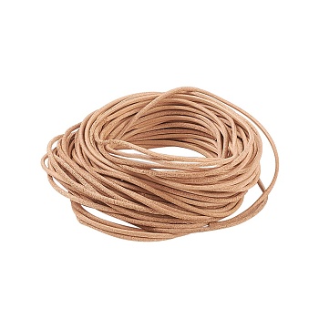 Cowhide Leather Cord, Leather Jewelry Cord, Jewelry DIY Making Material, Round, BurlyWood, 1.5mm, about 10.93 yards(10m)/bundle