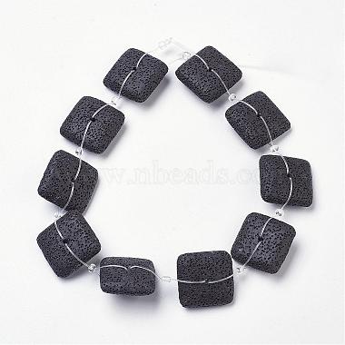 26mm Black Square Lava Beads