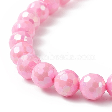 Acrylic Flower & Faceted Round Beaded Necklaces(NJEW-JN04191)-7
