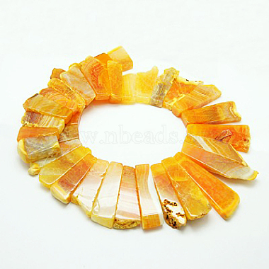 25mm Orange Rectangle Crackle Agate Beads