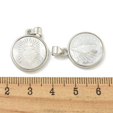 pendentifs en coquillage blanc naturel en laiton plaqué(KK-U025-11P-04)-3