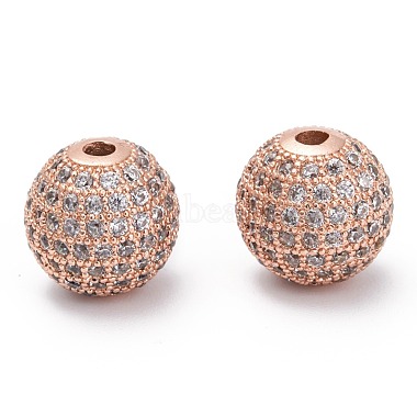Perles de cubes zircone en laiton (ZIRC-F001-15RG)-3