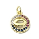 Brass Micro Pave Cubic Zirconia Pendants(KK-H475-25G-01)-1