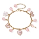 Valentine's Day Alloy Enamel & Resin Charm Bracelet(BJEW-JB09565-02)-1