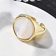 Brass & White Shell Cuff Open Rings(KK-CBA56EF-42B-G)-3