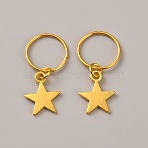 Zinc Alloy DIY Dreadlock Ring Styling Hair Braiding, Star, Golden, 31mm(OHAR-WH20005-51)