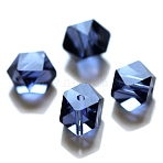 K9 Glass, Imitation Austrian Crystal Beads, Grade AAA, Faceted, Cornerless Cube Beads, Prussian Blue, 6x5.5x5.5mm, Hole: 0.7~0.9mm(SWAR-F084-6x6mm-20)