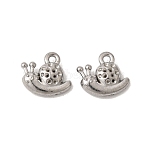 304 Stainless Steel Charms, Snail, Stainless Steel Color, 8.5x9.5x3mm, Hole: 1mm(STAS-K255-22P)