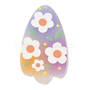 Printed Acrylic Pendants, Flower Petals Charm, Colorful, 42.5x24x2.5mm, Hole: 1.6mm(OACR-B015-06B)